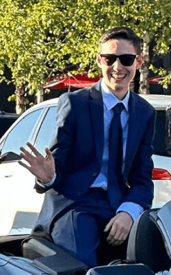 Nathan Parker during his Junior Year riding in the homecoming parade