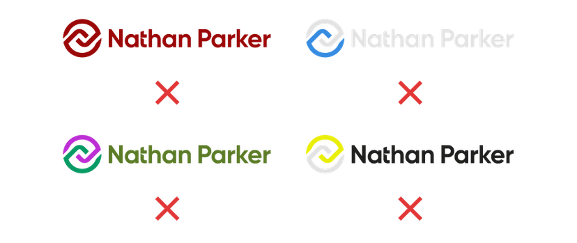 Examples of wrong colorways for my logo